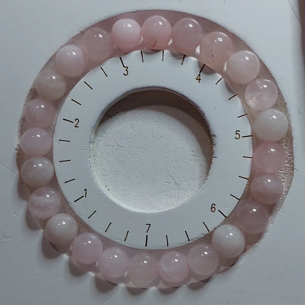 Rose Quartz stone Heart Pendant and Rose Quartz stone 8mm bead bundle #1 - Picture 6 of 7